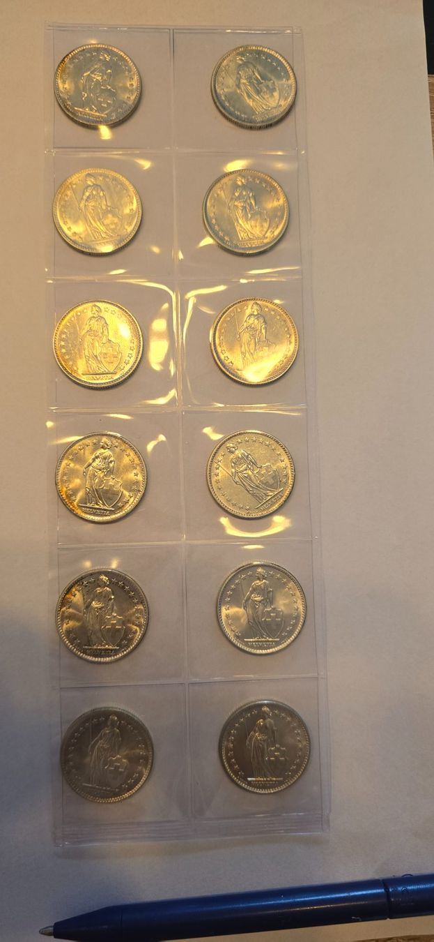 Tutti le monete: 12x 2chf 1960-1967 ab 1.- – Usato da Fribourg venduto da yan_z5fr 1