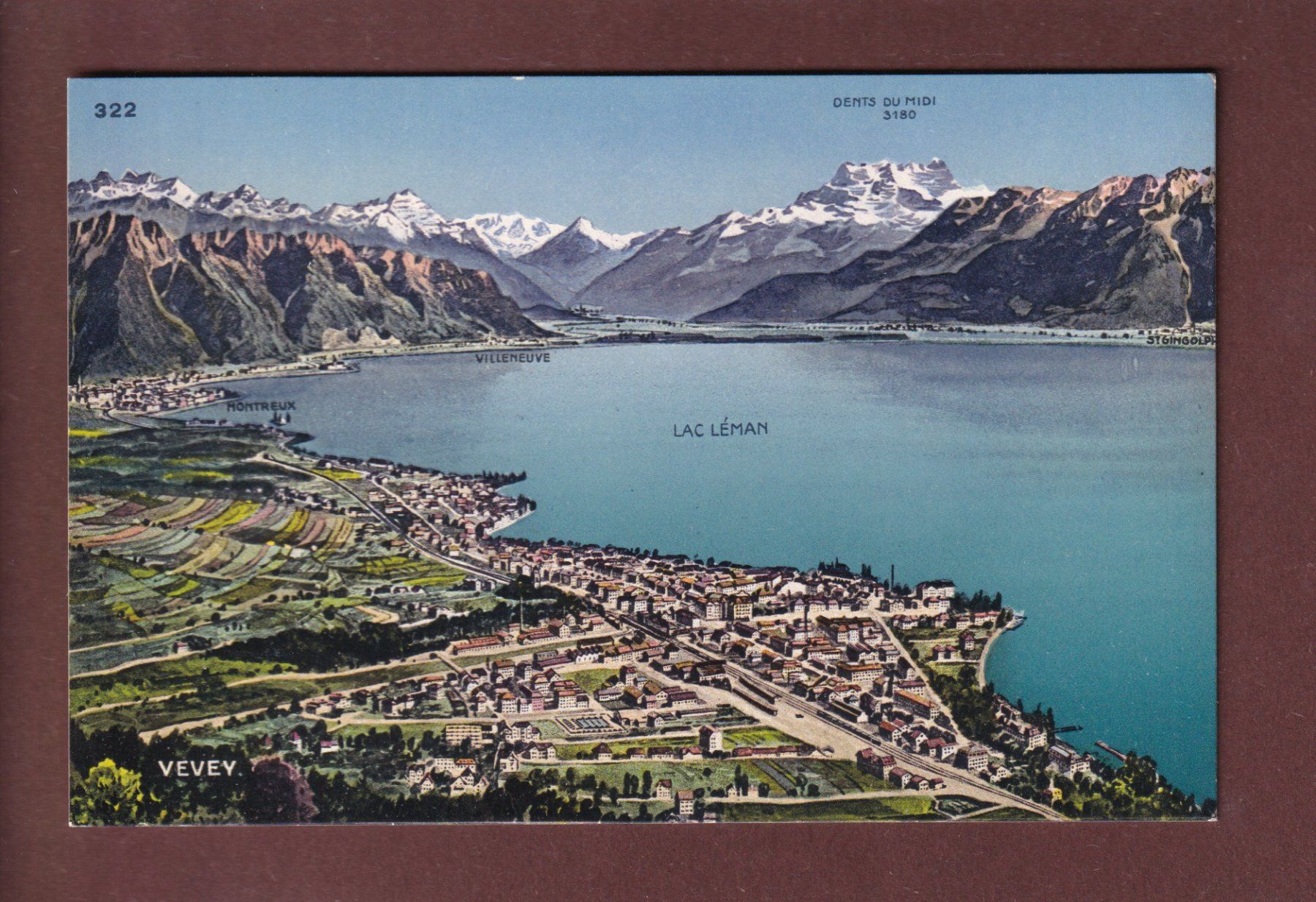 Cartoline postali: VEVEY - Dents du Midi – Usato da Pully venduto da nicecards