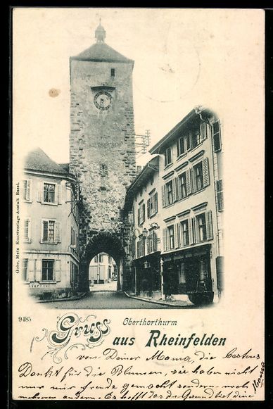 Cartoline postali: Rheinfelden, Oberthorturm mit Durchblick – Usato da Berlin venduto da bartko-reher