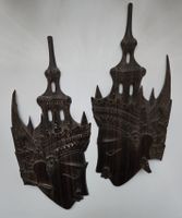 2 Asiatische Holzmasken Wanddeko Deko Handarbeit Figuren Bal