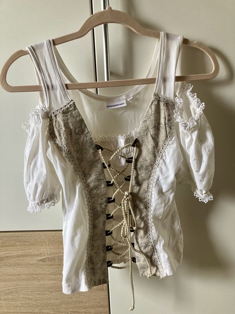 Camicette: Trachtenbluse beige weiss Gr. 36.Stockerpoint – Usato da Uesslingen venduto da manu-ela41 1