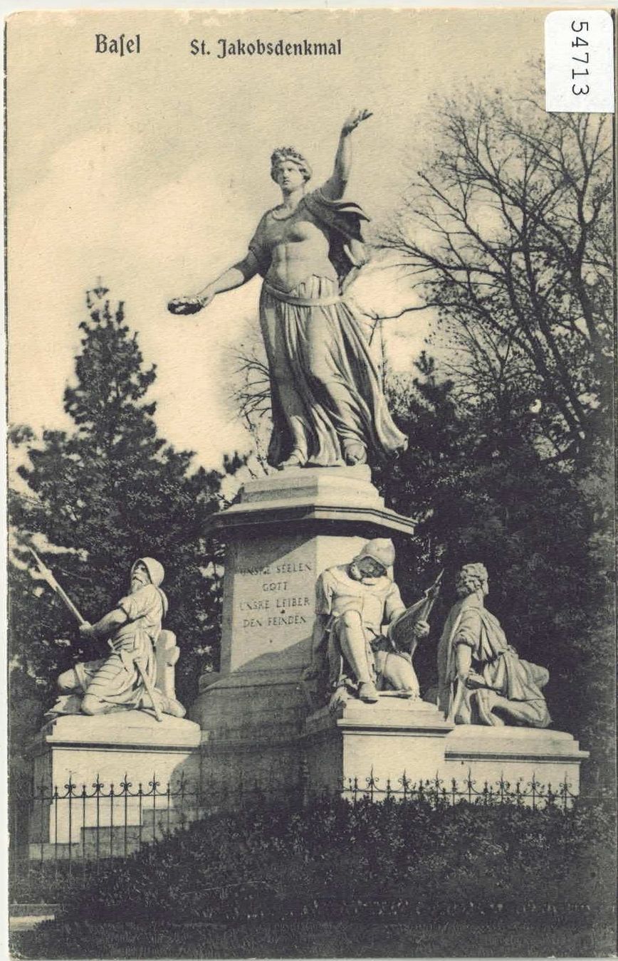 Ansichtskarten: Basel - St. Jakobsdenkmal – Gebraucht aus Ettingen von Kartenplanet