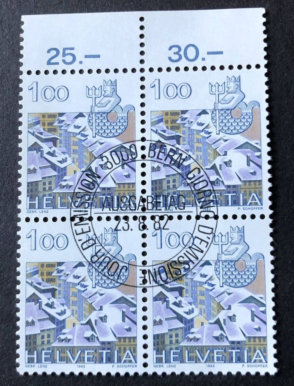 Tutti i francobolli: 4 er Block Nr.680 mit Vollstempel Bern – Usato da Aarau venduto da Billa007
