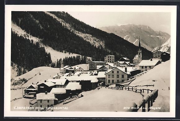 Cartoline postali: Compatsch /Samnauntal, Totalansicht im W – Usato da Berlin venduto da bartko-reher