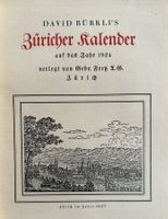 Bürkli’s ZÜRICHER KALENDER 1924