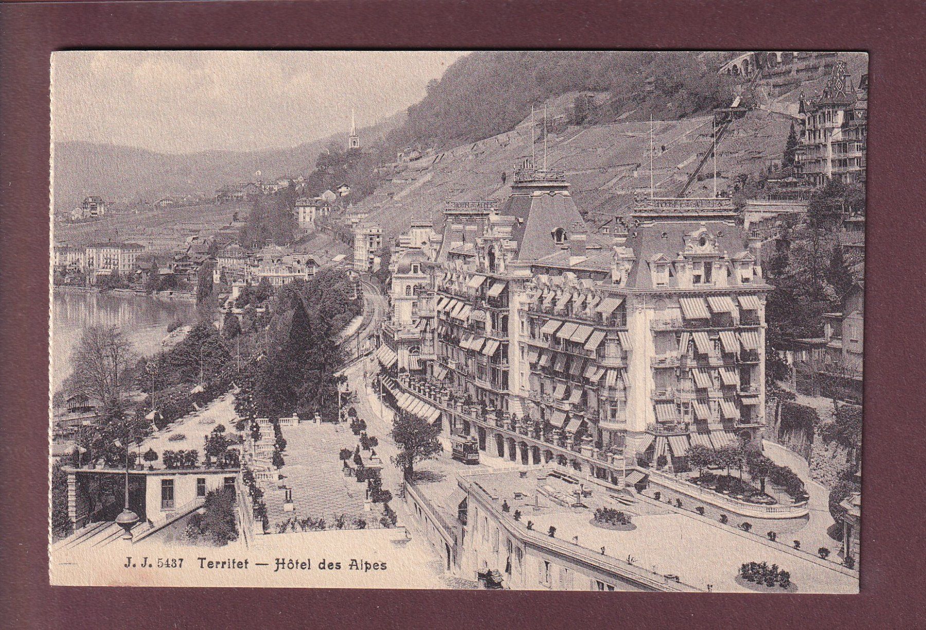 Cartoline postali: TERRITET - Hôtel des Alpes – Usato da Pully venduto da nicecards