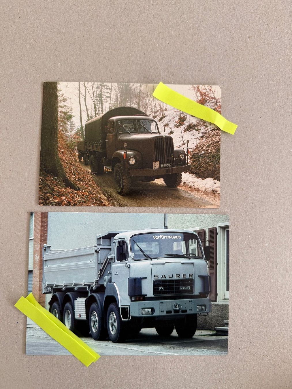 Cartoline postali: 2x SAURER Postkarten Ansichtskarten Armee & Zivil – Usato da Stans venduto da Huonder66