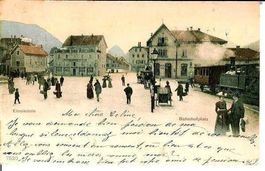 Einsiedeln SZ Bahnhof Dampflokomotive 1901 sehr gut erhalten