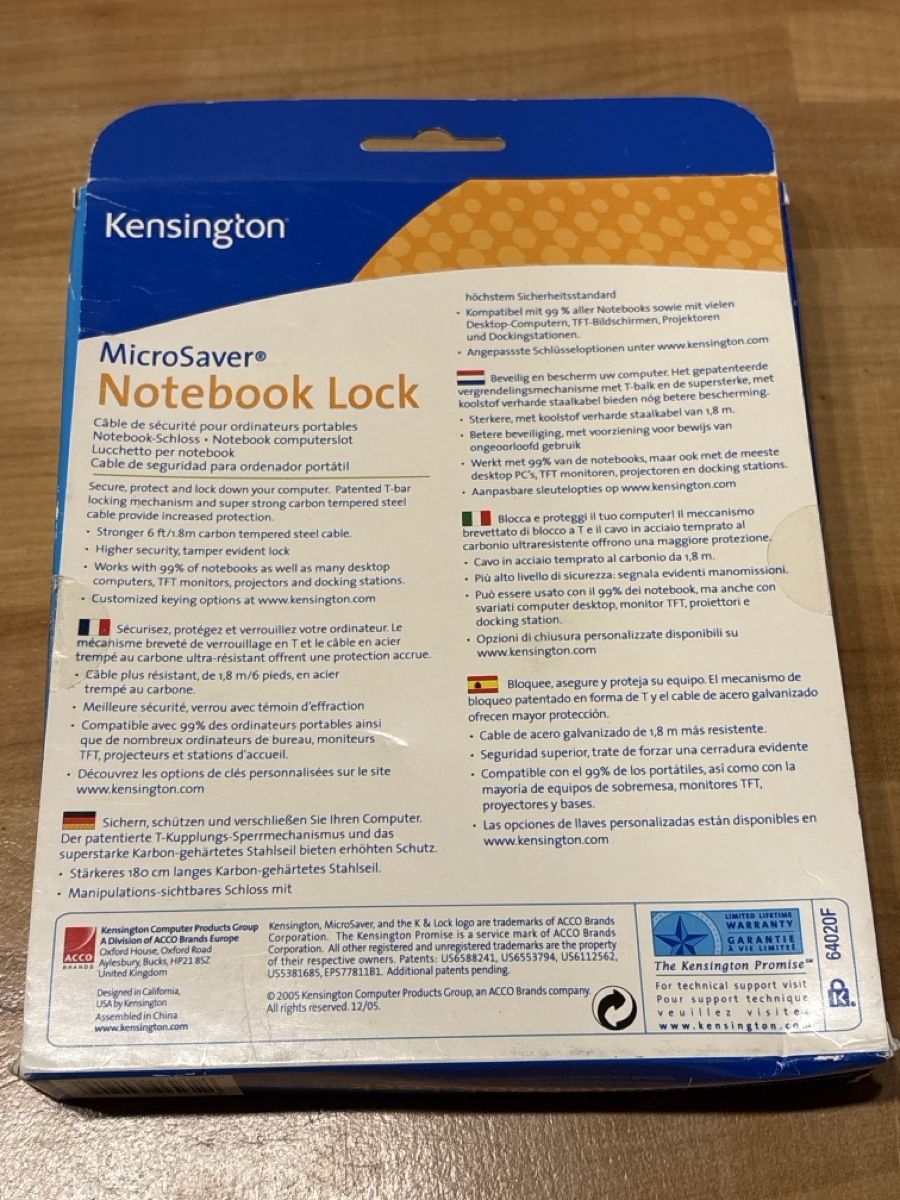 Kensington Lucchetti: Laptop / Notebook Lock / Schloss – Nuovo e nell'imballaggio originale da Rümlang venduto da euqinom16 1