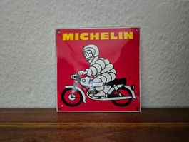 Emailschild Michelin Reifen Service Motorrad Emaille Schild