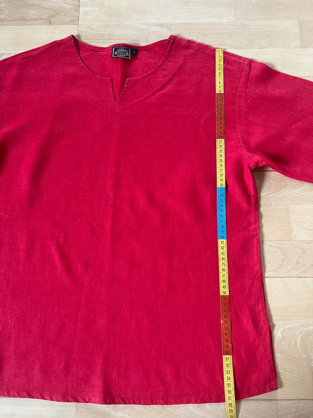 Camicette: Cachet Damen Bluse, 100% Leinen, Gr. L, rot – Usato da Worb venduto da farben20zauber 5