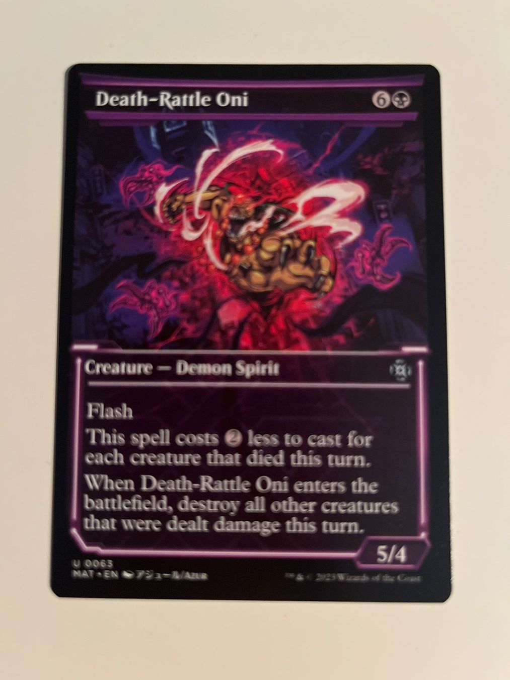 Magic The Gathering Carte collezionabili: 1 x Death-Rattle Oni - Magic: The Gathering - MtG – Usato da Kriens venduto da Shadi1980