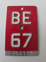 Velonummer BE 67 plaque Velo
