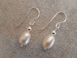 Perlen Ohrringe Sterling Silber 925