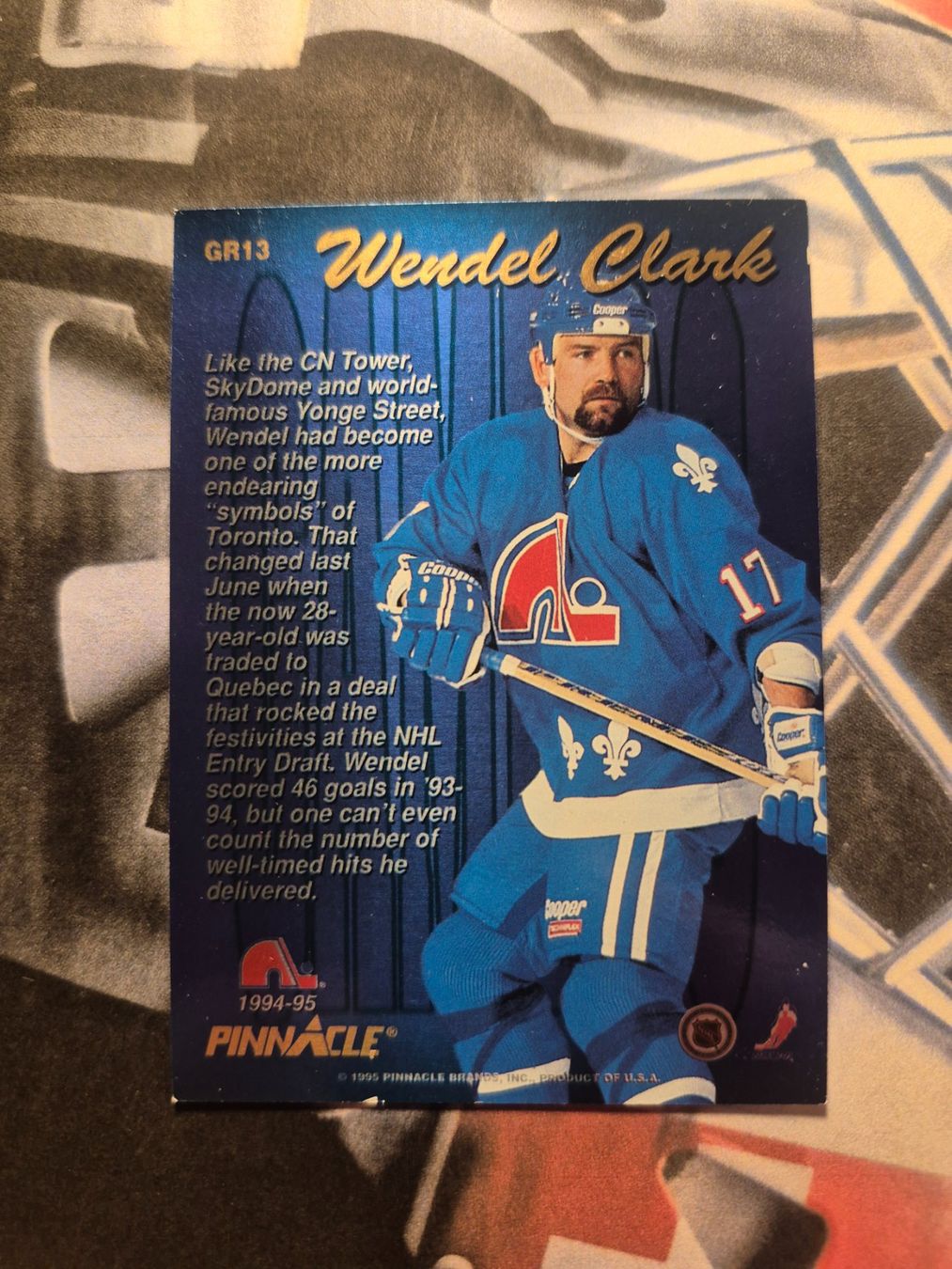 NHL Carte collezionabili: NHL Wendel Clark Quebec Nordiques – Usato da Treiten venduto da Sauber73 1