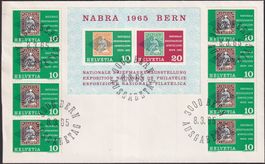 1965, Ersttagsbrief: W43+ 8x W41 sauber von BERN.
