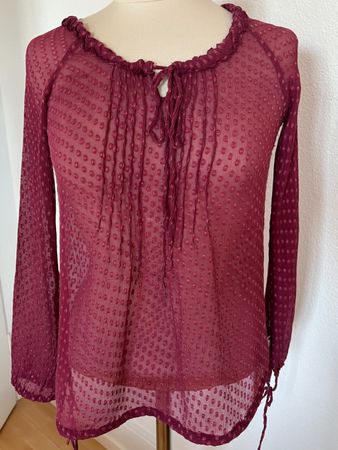 transparente Nile Bluse, 100% Seide, Gr. XS, Beere