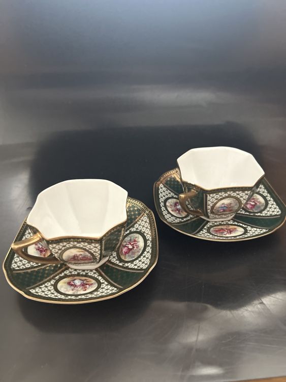 V&A Lot De 2 Tasses Porcelaine Fine Alice Au Pays Des Merveilles - Roi Et Reine De Cœur 350 Ml
