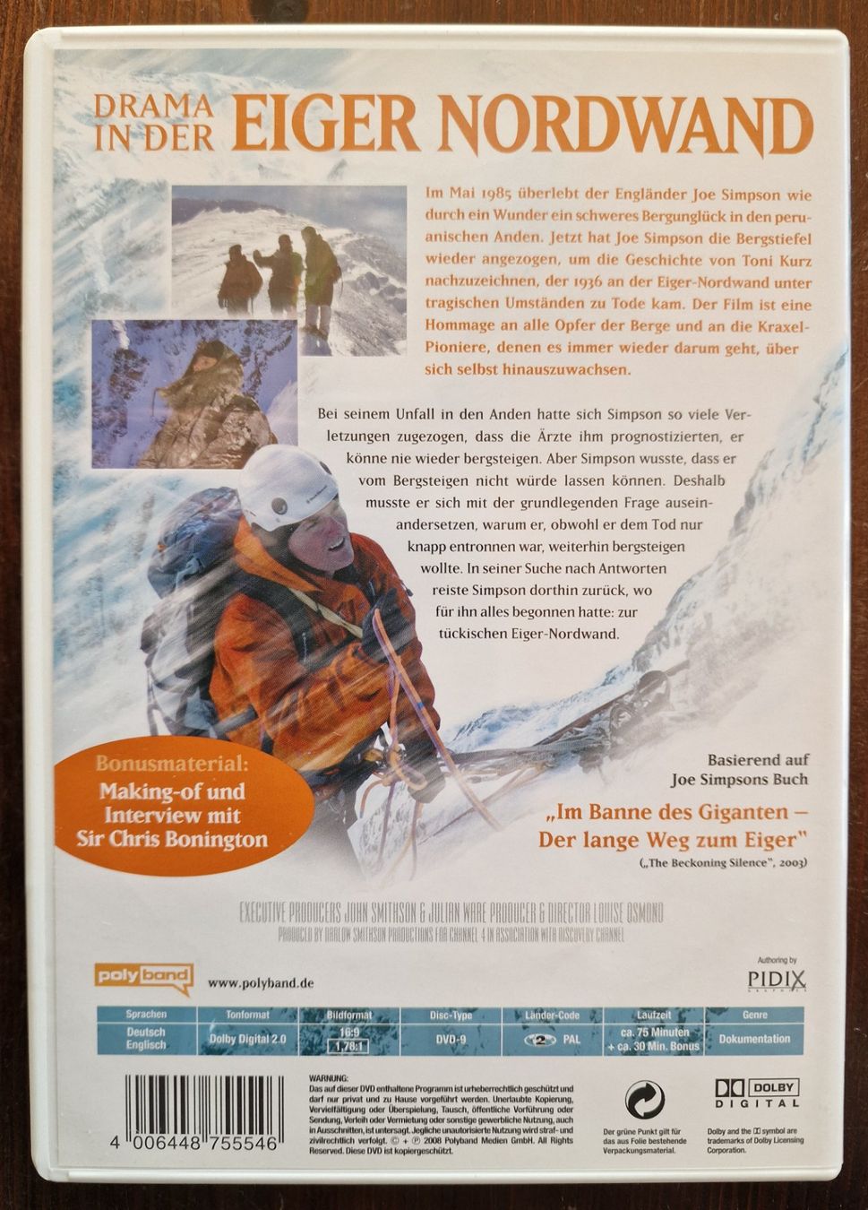 Alle DVDs: 2 DVs   -   Eiger Nordwand – Gebraucht aus Röthenbach i. E. von Heureka5 4