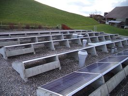 Solar Betonelemente grau für 10 PV Module auf Flachdach Nr.1