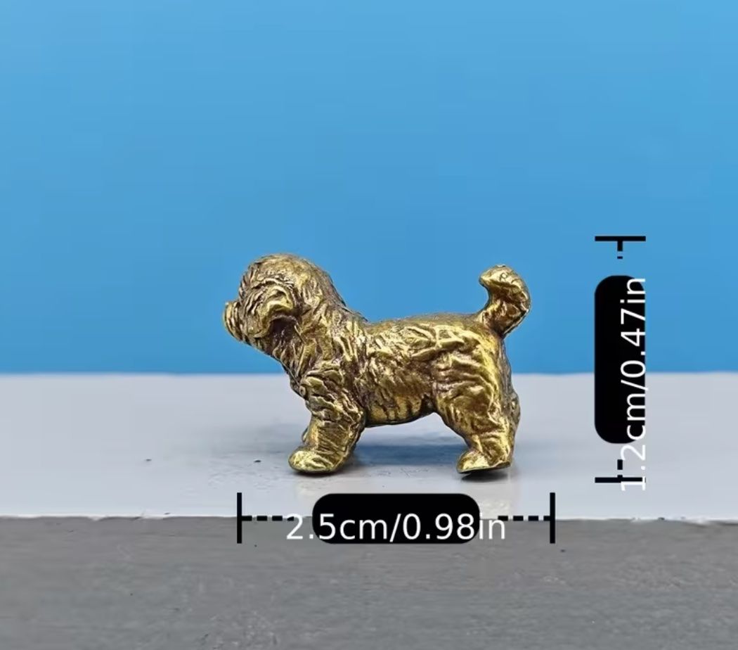 Statuette: Hund Miniatur-Hundefigur  aus massivem Messing – Nuovo (secondo la descrizione) da Langenthal venduto da Seelenfreunde 1