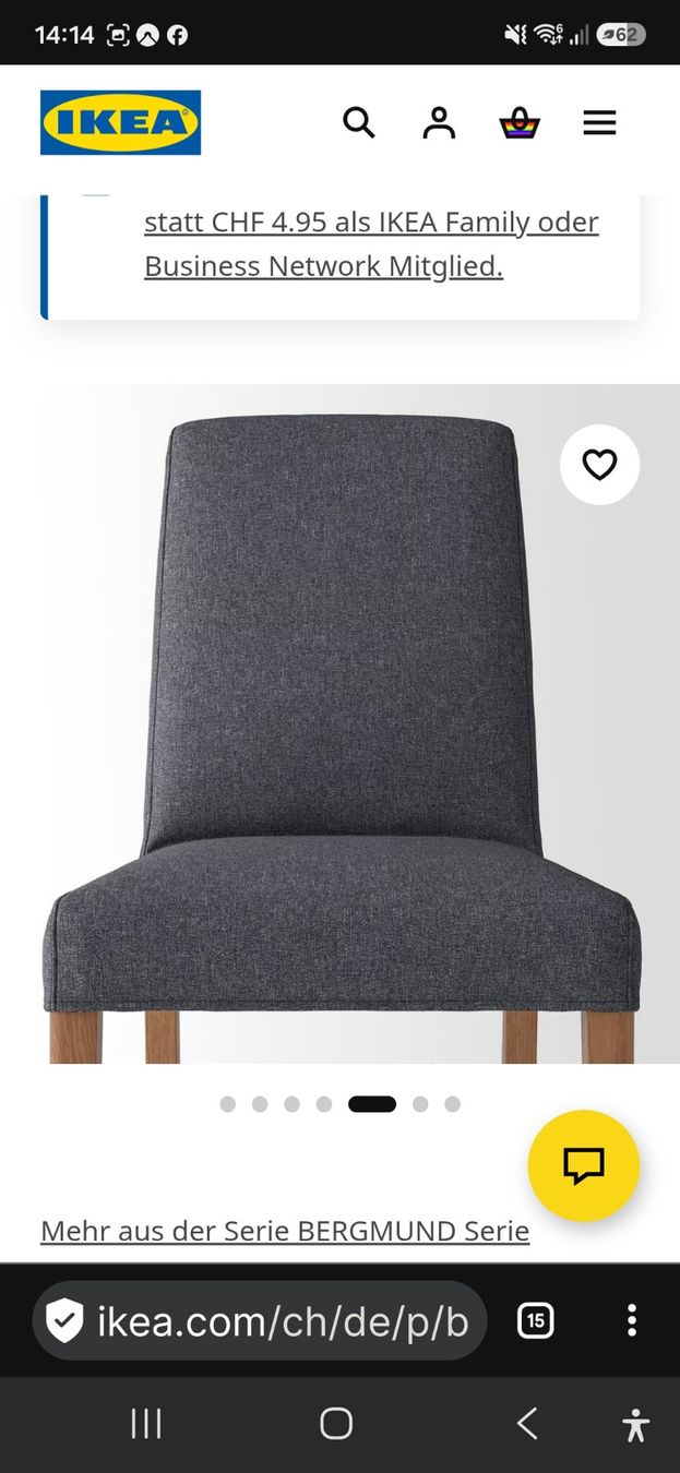 Ikea Sedie: 4 BERGMUND Stühle Eichenachbildung/Gunnared mittelgraublau – Usato da Therwil venduto da sunneblumen 3
