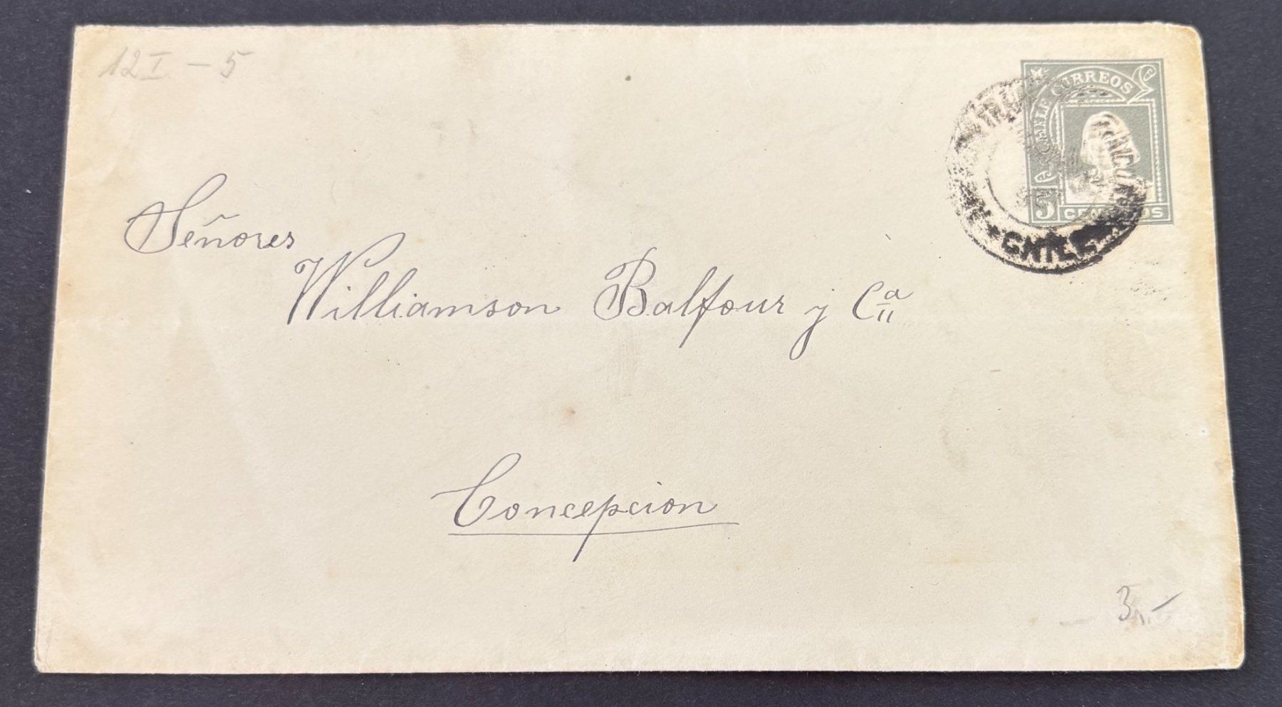 Alle Briefmarken: BRIEFUMSCHLAG CHILE 1907 – Gebraucht aus Ostermundigen von wini63