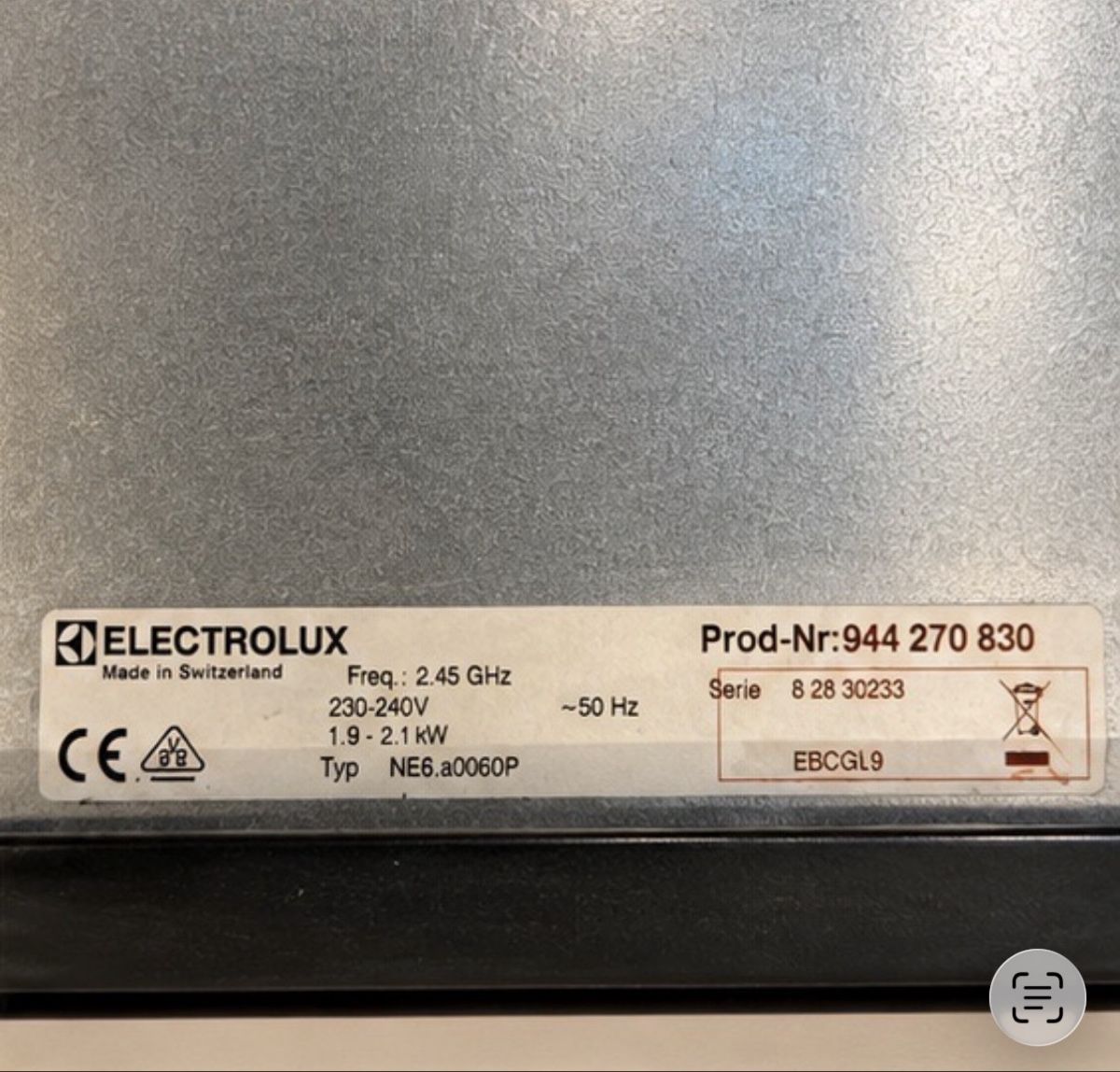 Electrolux Forni: Electrolux Kompaktbackofen EBCGL9 Einbaugerät schwarz – Usato da Bern venduto da erd_ml82 1