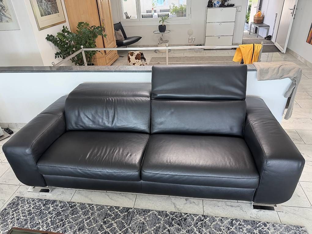 Divani: Joop 2er Sofa schwarzes Leder – Usato da Horgen venduto da Jaromir6