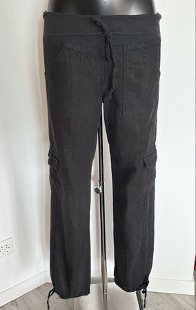 Gr M/38 ☀️💜 Leinen/Viscose Cargo Hose schwarz