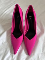 Zara Satin-Pumps in Fuchsia mit hohem Absatz Gr. 37