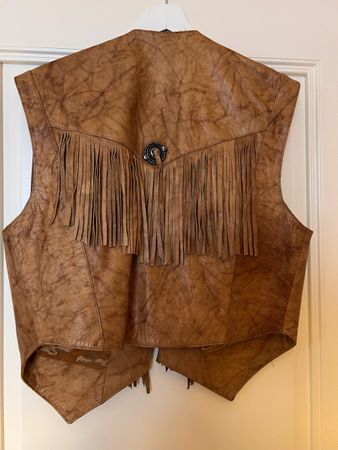 Echtleder Fransenweste, Westernstil, Grösse M, Top Zustand