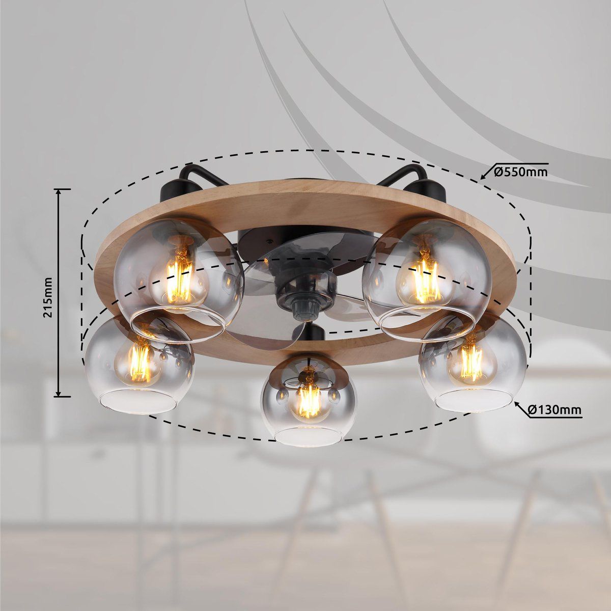 Lampadari & plafoniere: Deckenleuchte, Ventilator, 55 cm Ø – Nuovo (secondo la descrizione) da Kreuzlingen venduto da Smart-Light 2