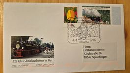 FDC : 125 Jahre Schmalspurbahnen im Harz - 9.2.2012