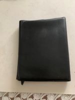 Schwarze Leder Agenda / Schreibmappe - Top Zustand!