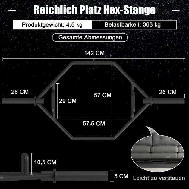Manubri & Pesi: Trap Bar 50mm Aufnahme Schwarz – Nuovo e nell'imballaggio originale da Bottighofen venduto da zaap 1