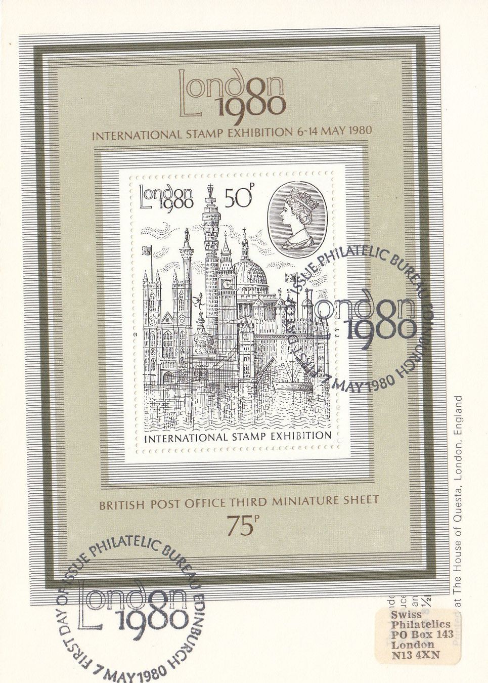 Tutti i francobolli: London Internat. Stamp Exhibition 1980 – Usato da Bürglen TG venduto da StampGraf 7
