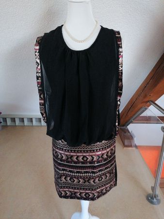 Exstro Mode Italy Kleid, Schwarz, Gr.S, Sommer elegant