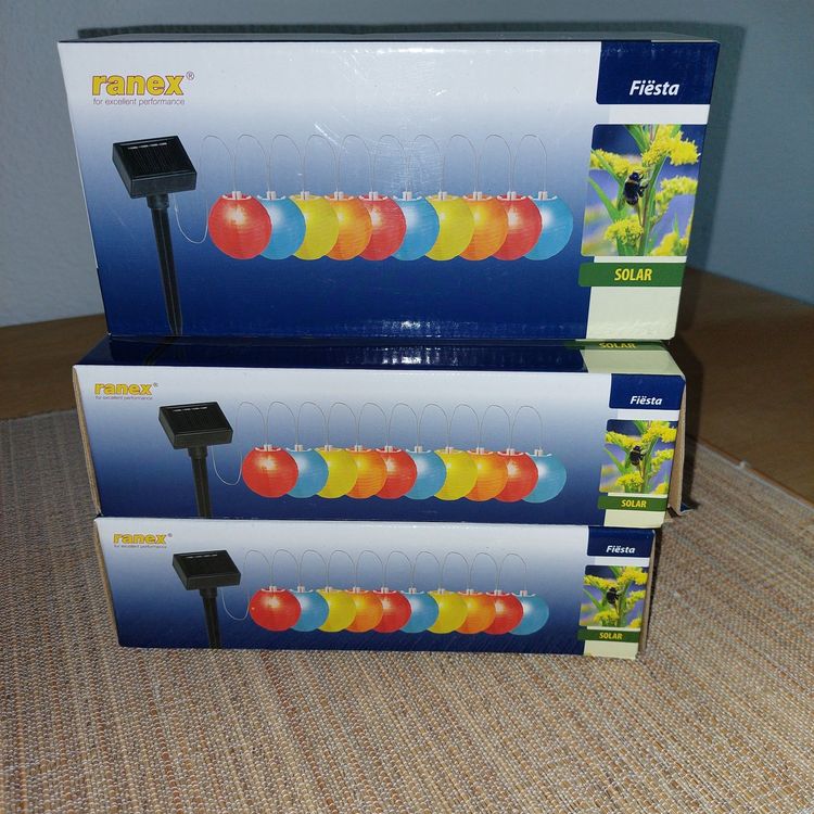 LED-SOLARPARTYBELEUCHTUNG Ranex 5000.370 3×Set (Neu und ...
