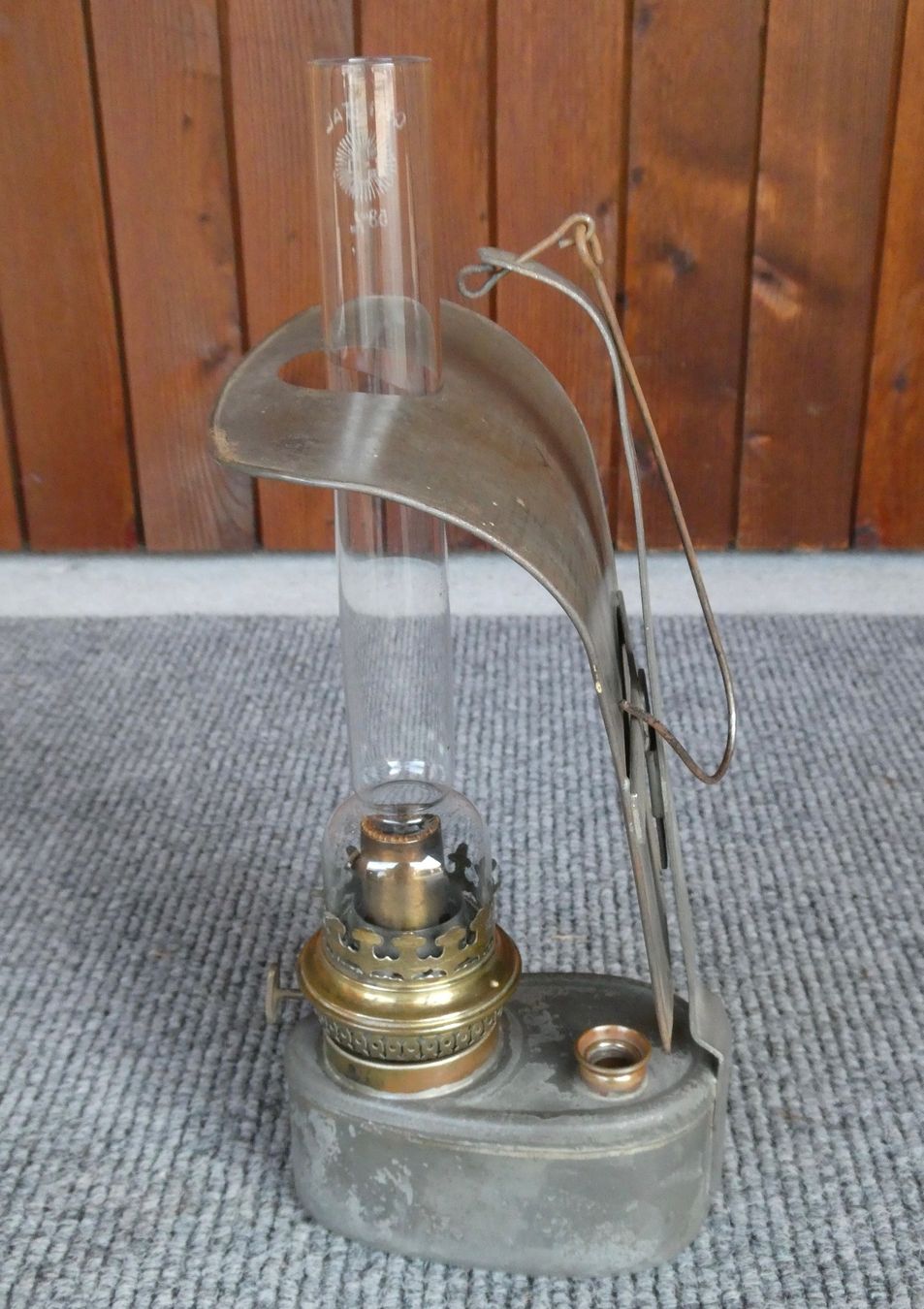 Lampade: antike Petrollampe aus Blech zum aufhängen oder hinstellen – Usato da Lüchingen venduto da Eeizo 4