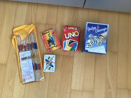 Spielesammlung Mikado Uno Schwarzer Peter gebraucht