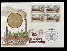Münzbrief 150 Jahre Eisenbahn 