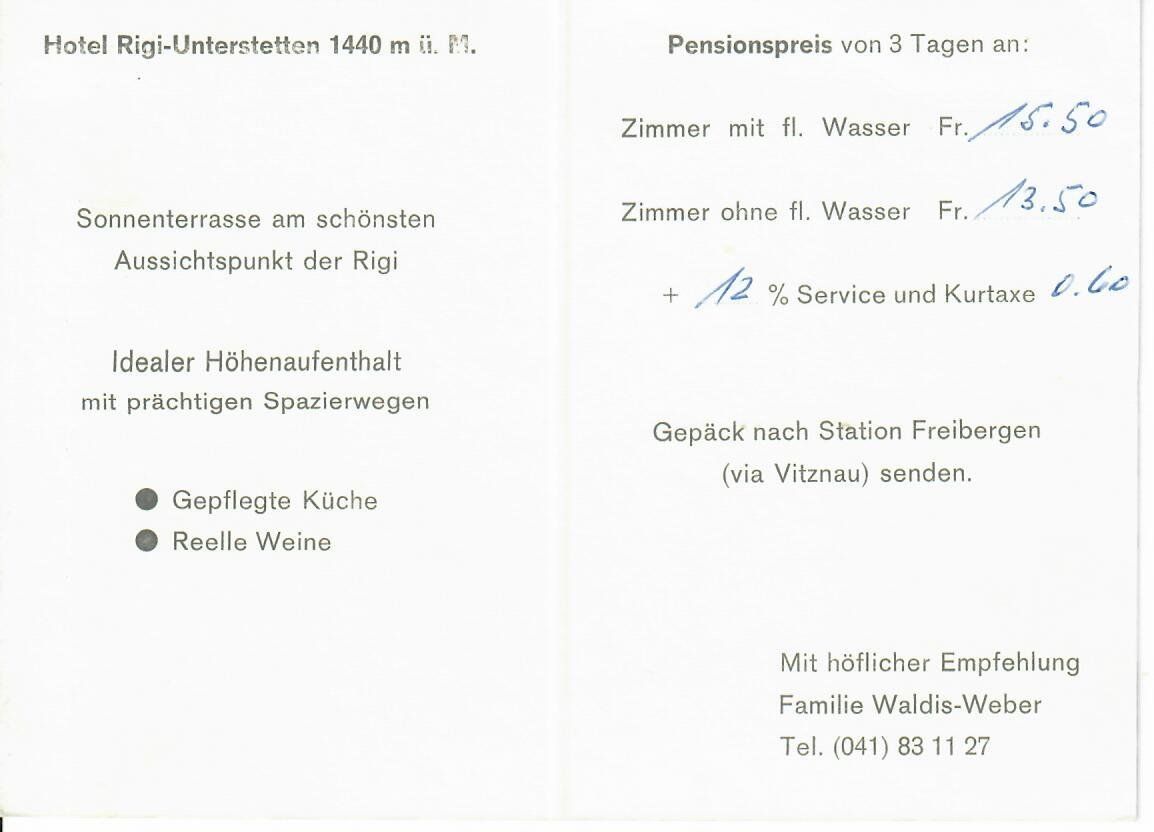 Cartoline postali: Hotel Rigi Unterstetten – Usato da Hochdorf venduto da Ziegel-16 1