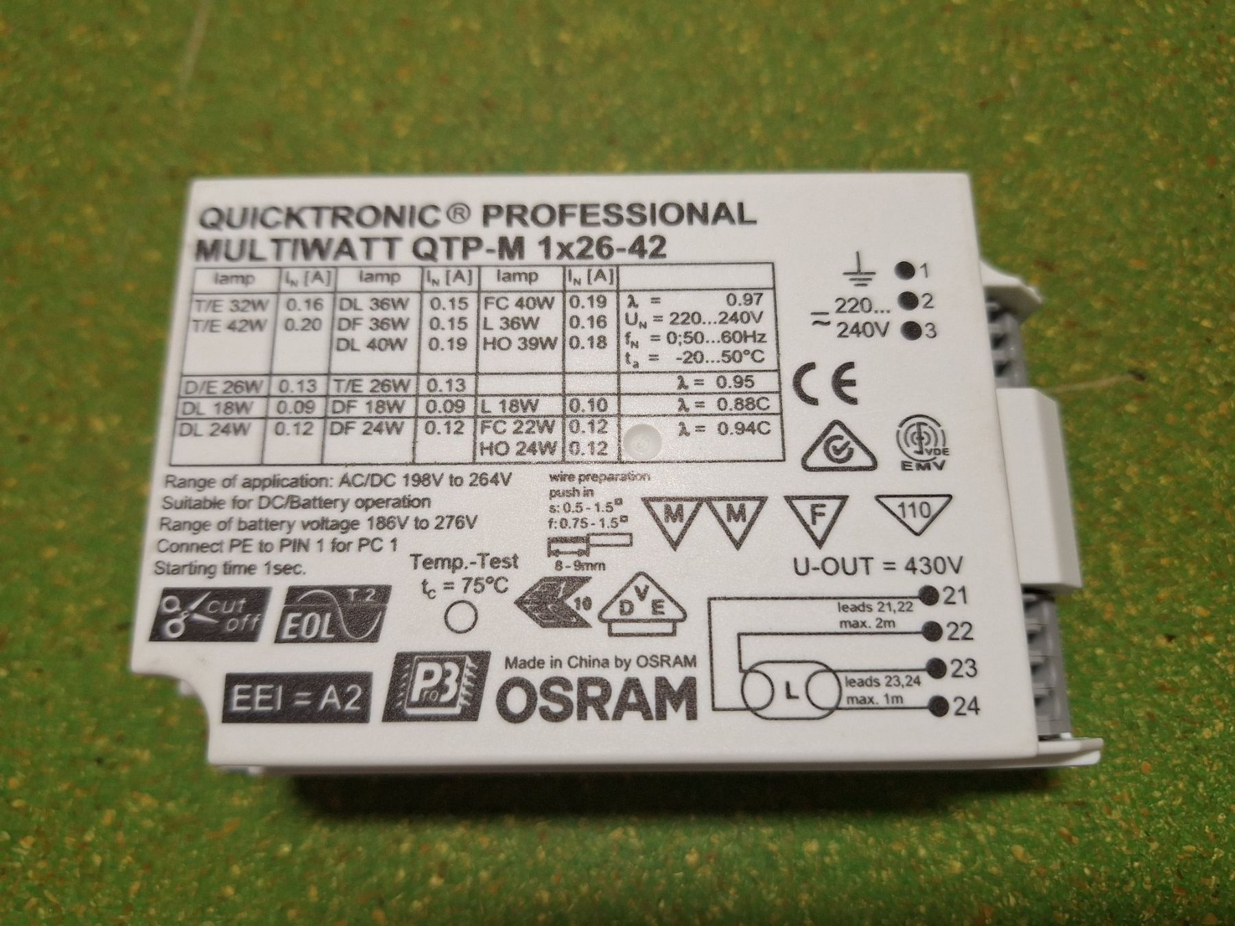 Componenti elettronici: Vorschaltgerät Osram – Nuovo (secondo la descrizione) da Niederhasli venduto da ZZoki