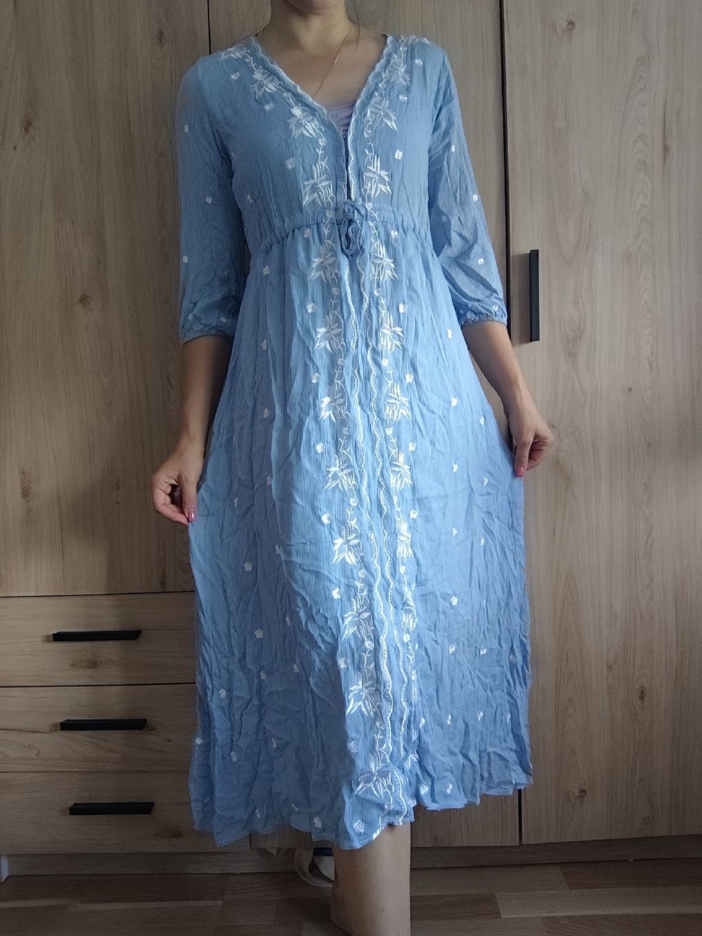 Robes: Light Blue Embroidered Dress Size S – D'occasion à Mägenwil par VintageGirly 6