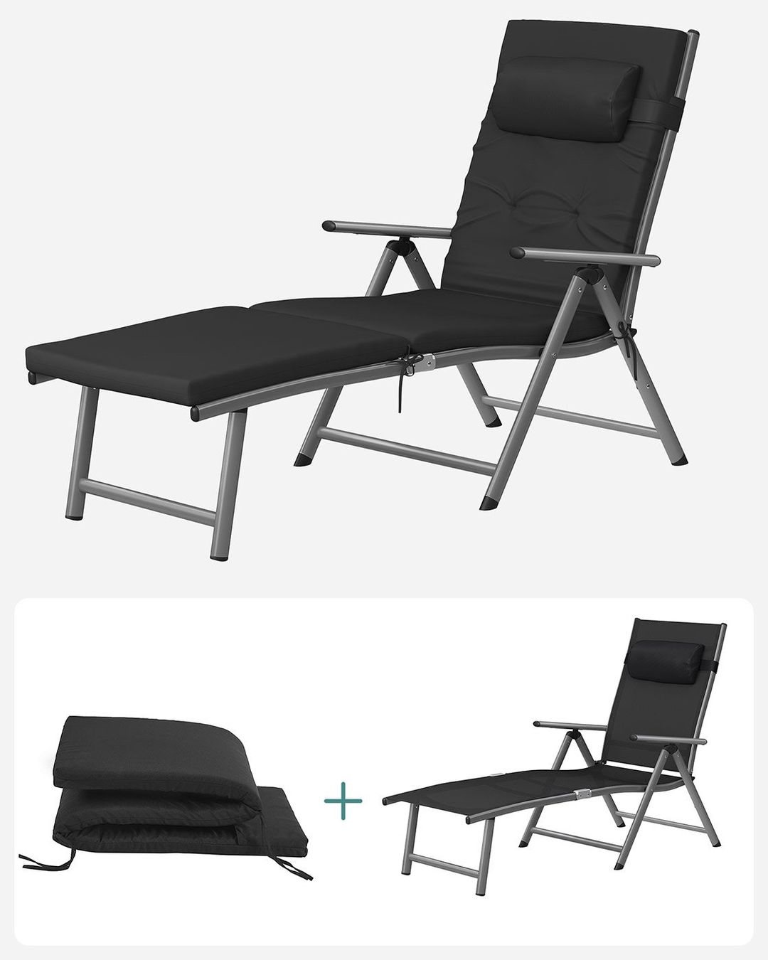 Sedie a sdraio: Sonnenliege mit Auflage Schwarz – Nuovo e nell'imballaggio originale da Lachen SZ venduto da MAMORU-MOEBEL 4