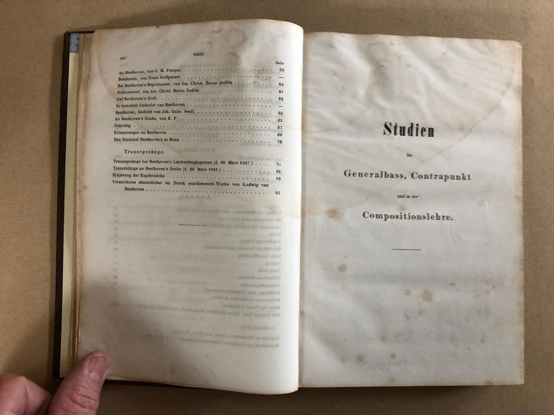 Bücher: Ignaz Ritter von Seyfried: Beethoven's Studien 1853 – Gebraucht aus Zürich von allp 5