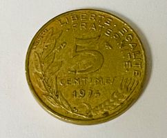 Frankreich 5 Centimes Münze 1974 - Sammlerstück VF-25