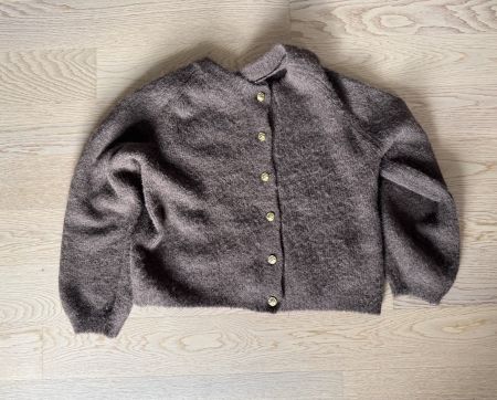 Rue de Femme Alpaka Cardigan braun Goldknöpfe Gr. XL