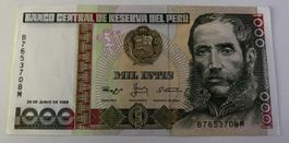 Peru 1000 Intis 1988 Neuwertig